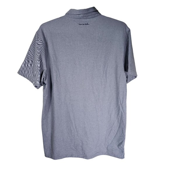 Travis Mathew Performance Polo Shirt XXL Gray & Blue Stripes Short Sleeve Golf - Picture 2 of 10